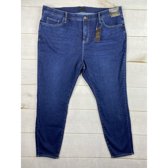 Bold Elements Jeans Women 20W Dark Wash Curvy Skinny Tummy Control Waistband NWT - Picture 1 of 10